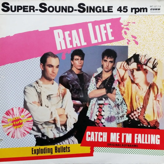 Real Life : Catch Me I'm Falling (12", Single, Pin)