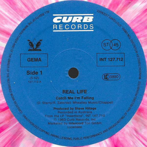 Real Life : Catch Me I'm Falling (12", Single, Pin)
