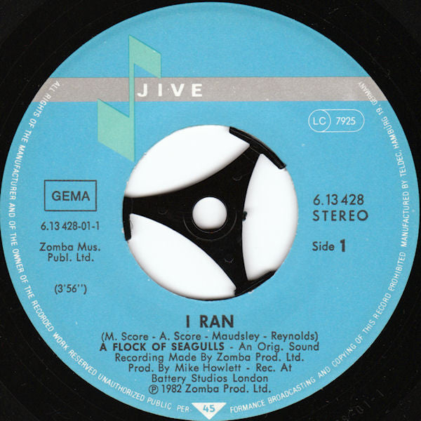 A Flock Of Seagulls : I Ran (7", Single)