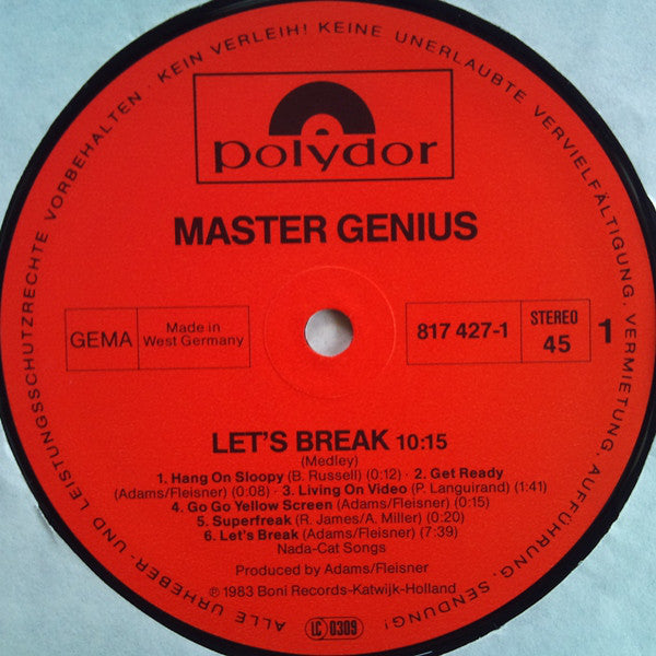 Master Genius : Let's Break (12", Maxi)