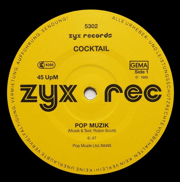 Cocktail : Pop Muzik (12")