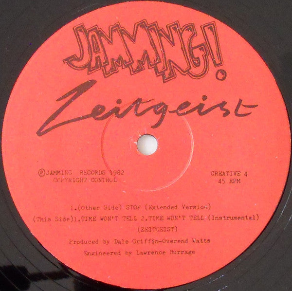 Zeitgeist (2) : Time Won't Tell / Stop (12")