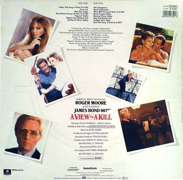 John Barry : A View To A Kill (Original Motion Picture Soundtrack) (LP, Album)