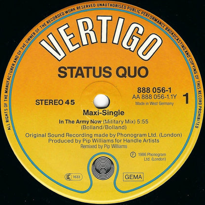 Status Quo : In The Army Now (12", Maxi)