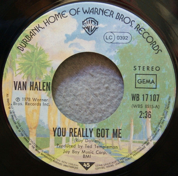 Van Halen : You Really Got Me / Atomic Punk (7", Single)