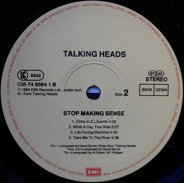 Talking Heads : Stop Making Sense (LP, Album, RE)
