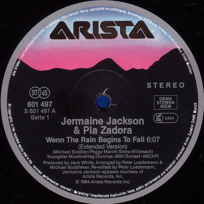 Jermaine Jackson & Pia Zadora : When The Rain Begins To Fall (12", Maxi, M/Print)