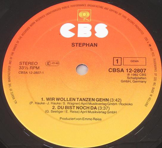 Stephan (3) : Wir Wollen Tanzen Gehn (12", MiniAlbum)