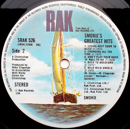 Smokie : Greatest Hits (LP, Comp, Non)