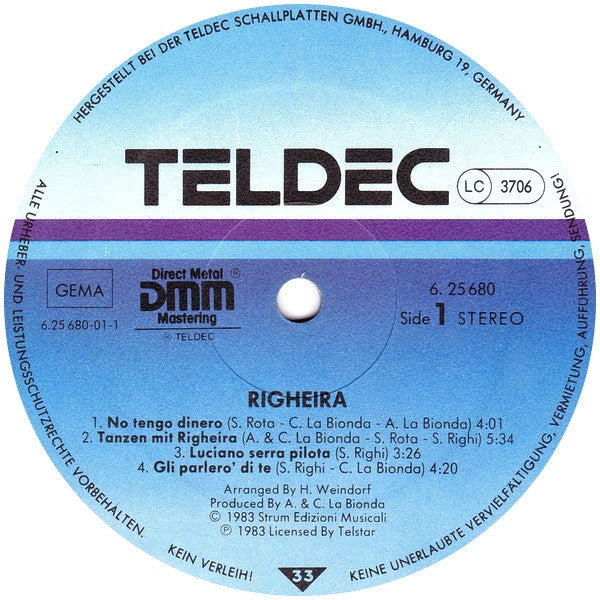Righeira : Righeira (LP, Album)