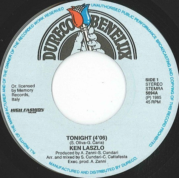 Ken Laszlo : Tonight (7", Single)