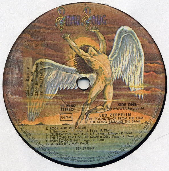 Led Zeppelin : The Soundtrack From The Film The Song Remains The Same (2xLP, Album)