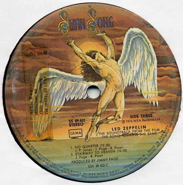 Led Zeppelin : The Soundtrack From The Film The Song Remains The Same (2xLP, Album)