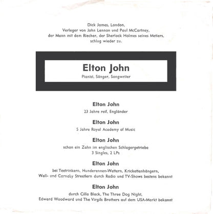 Elton John : Border Song (7", Single)