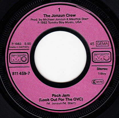 Jonzun Crew* : Pack Jam (Look Out For The OVC) (7", Single)