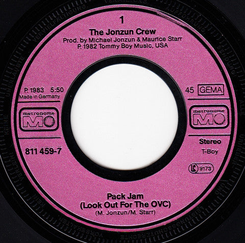 The Jonzun Crew : Pack Jam (Look Out For The OVC) (7", Single)