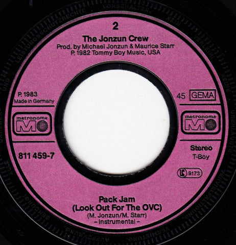 Jonzun Crew* : Pack Jam (Look Out For The OVC) (7", Single)
