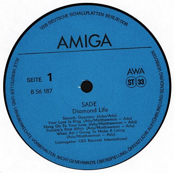 Sade : Diamond Life (LP, Album, RE)