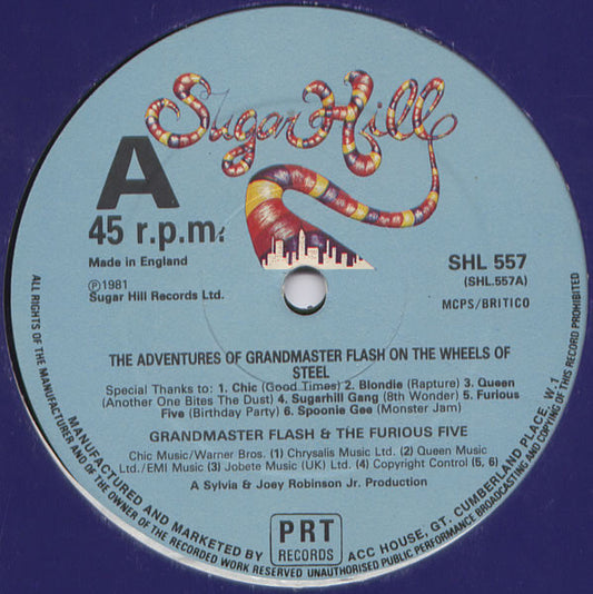 Grandmaster Flash & The Furious Five : The Adventures Of Grandmaster Flash On The Wheels Of Steel (12")
