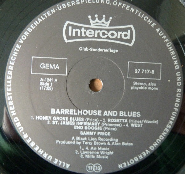 Sammy Price : Barrelhouse And Blues (LP, Album, Club)