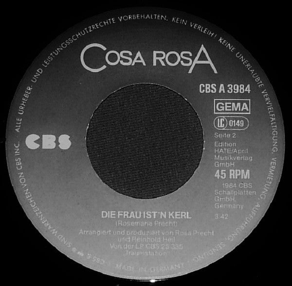 Cosa Rosa : Gefühle (7", Single)
