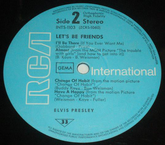 Elvis* : Let's Be Friends (LP, Album)