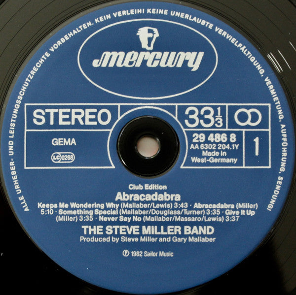 The Steve Miller Band* : Abracadabra (LP, Album, Club)