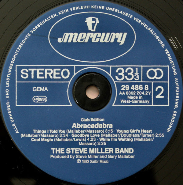 The Steve Miller Band* : Abracadabra (LP, Album, Club)