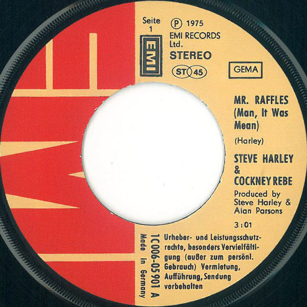 Steve Harley & Cockney Rebel : Mr. Raffles / Sebastian (7", Single)