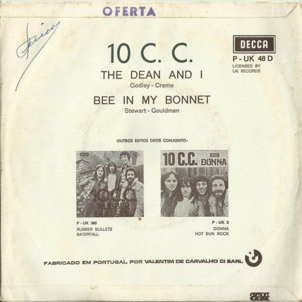 10cc : The Dean And I (7", Single)