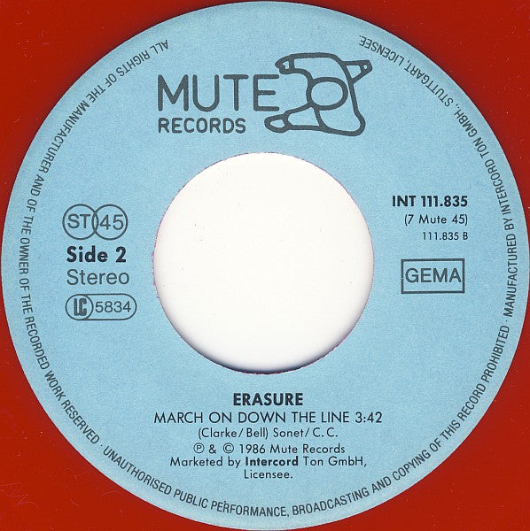 Erasure : Oh L'Amour (7", Single, Red)