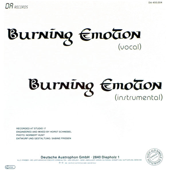 Sensitiv (2) : Burning Emotion (12", Maxi)