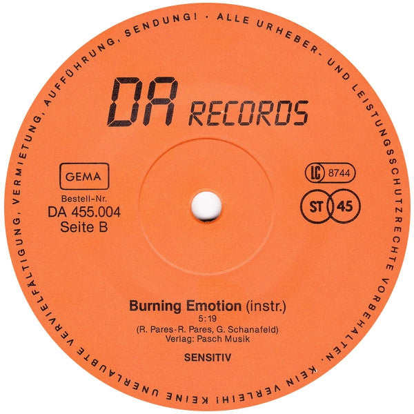 Sensitiv (2) : Burning Emotion (12", Maxi)