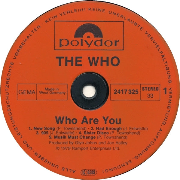The Who : Who Are You (LP, Album, Inj)