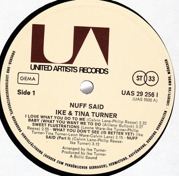 Ike & Tina* : 'Nuff Said (LP, Album, S/Edition)