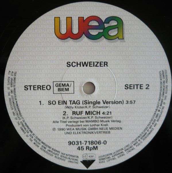 Schweizer : So Ein Tag (Lange Version) (12")