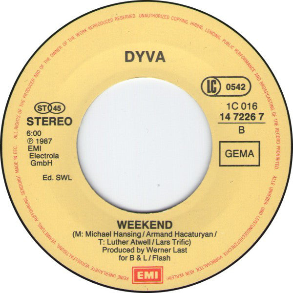 Dyva (3) : I'm In Your Maze (7", Single)