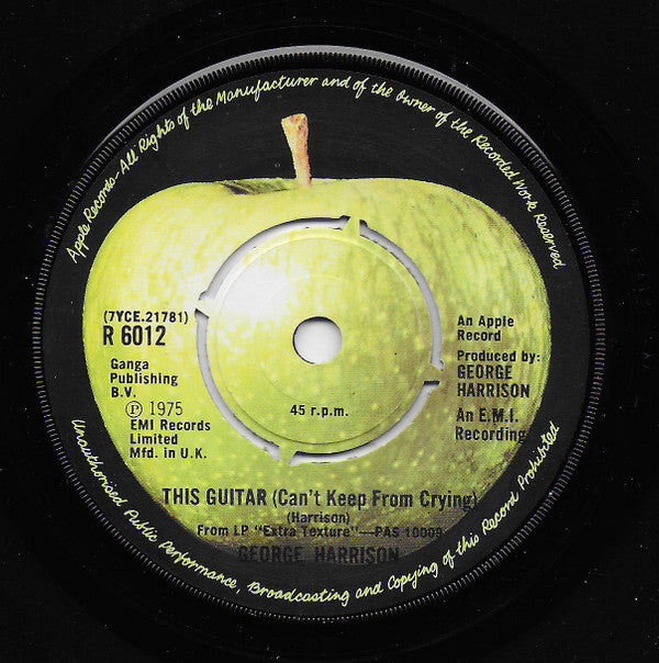 George Harrison : This Guitar (Can't Keep From Crying) (7", Single)