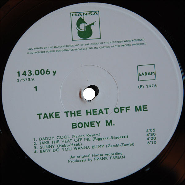 Boney M. : Take The Heat Off Me (LP, Album)