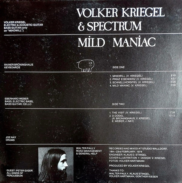 Volker Kriegel & Spectrum (20) : Mild Maniac (LP, Album, RE, Gat)