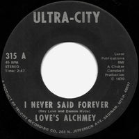 Love's Alchemy : I Never Said Forever (7", Single)