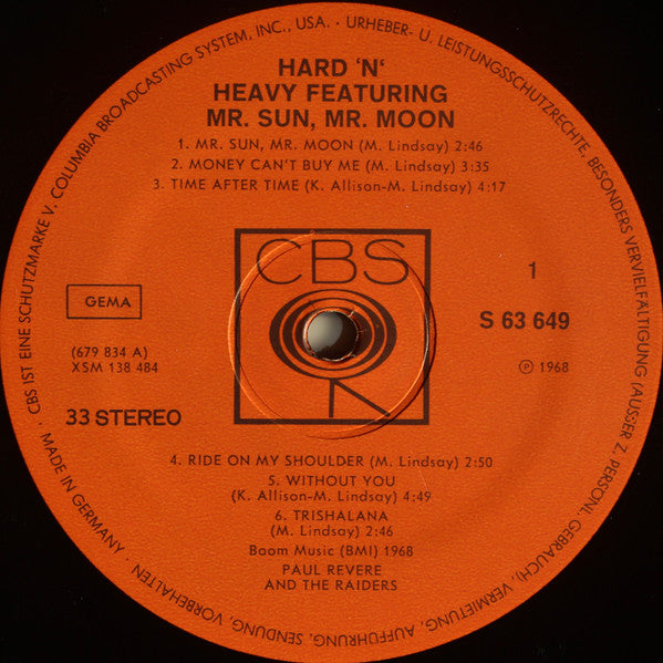 Paul Revere & The Raiders Featuring Mark Lindsay* : Hard 'N' Heavy (With Marshmallow) (LP, Album)