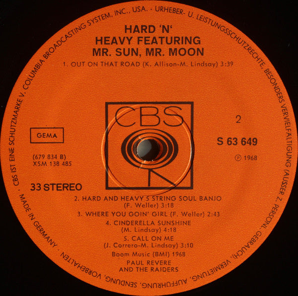 Paul Revere & The Raiders Featuring Mark Lindsay* : Hard 'N' Heavy (With Marshmallow) (LP, Album)