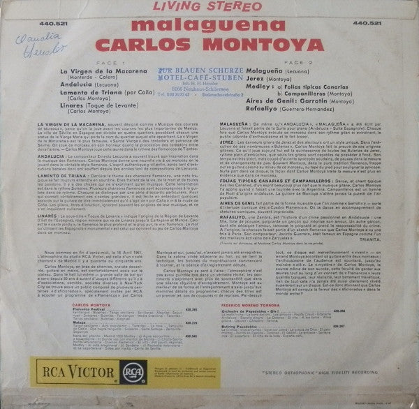 Carlos Montoya : Malagueña (LP, Album, RE)