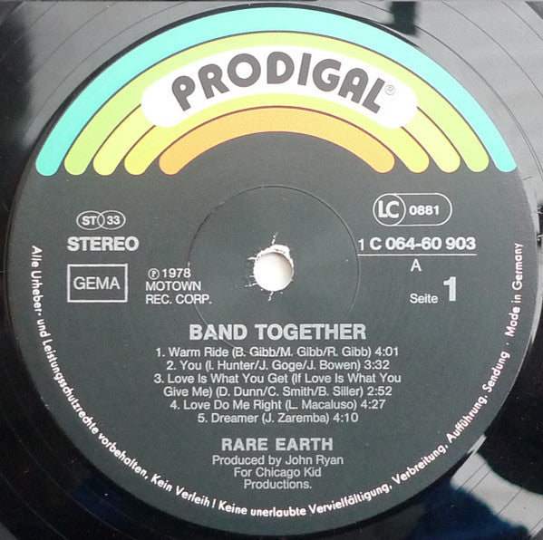Rare Earth : Band Together (LP, Album)