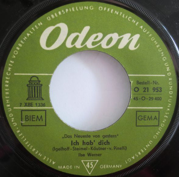 Ilse Werner : Wir Machen Musik / Ich Hab' Dich (7", Single)