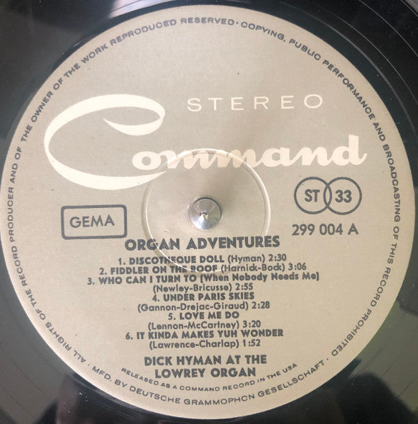 Dick Hyman : Organ Adventures (LP, Album)