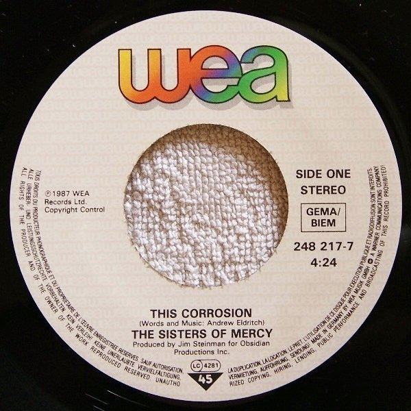 The Sisters Of Mercy : This Corrosion (7", Single)