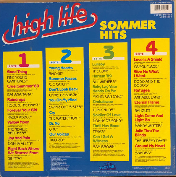 Various : High Life Sommer Hits (2xLP, Comp)