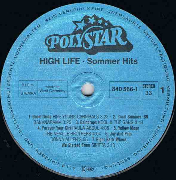 Various : High Life Sommer Hits (2xLP, Comp)